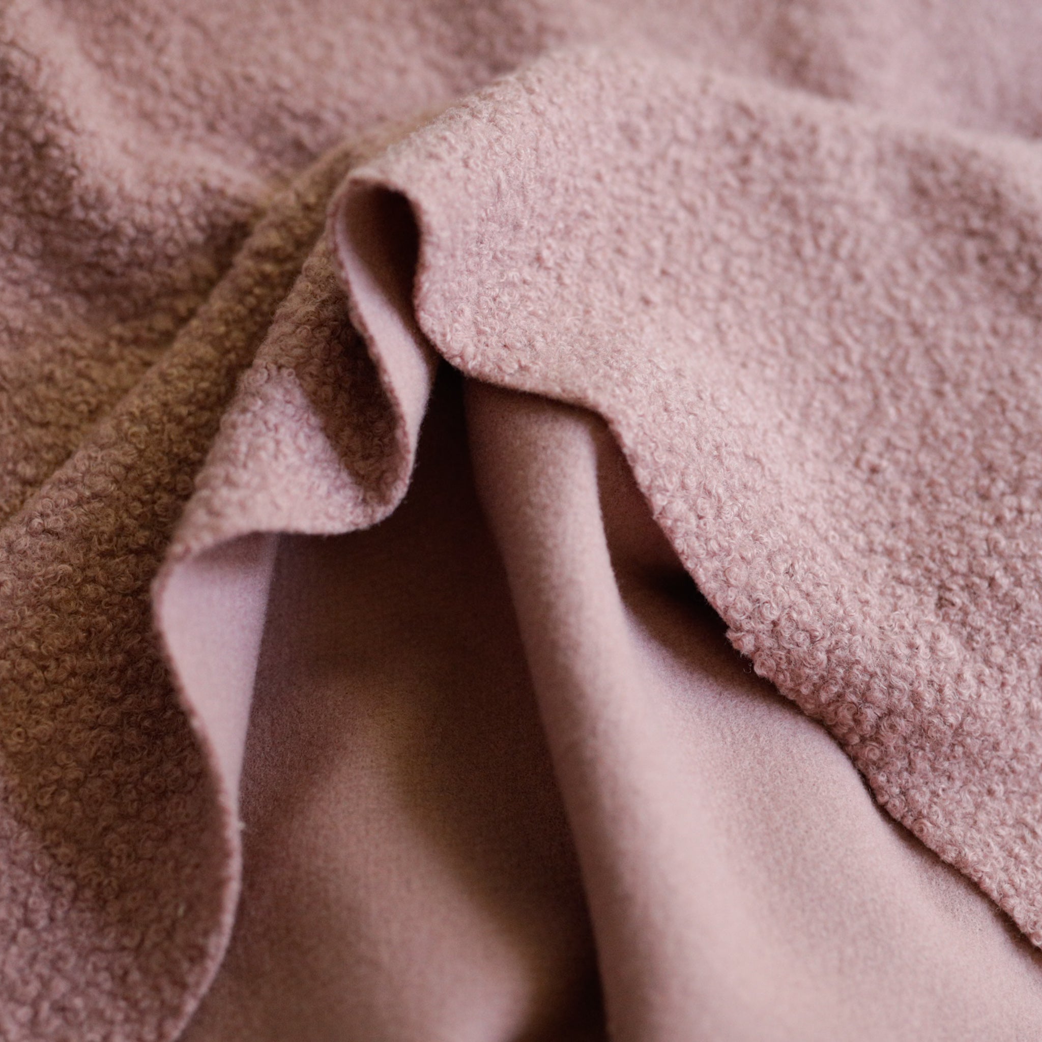 Powder Pink Soft Wool-Feel Bouclé Fabric – Fat Quarter