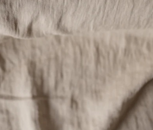 Warm beige 100% Lithuanian linen softened fabric 2370
