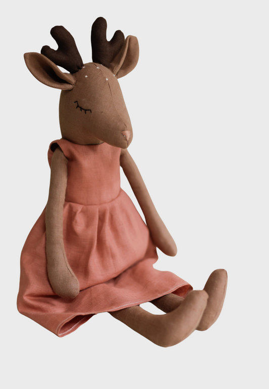 55 cm Deer in coral dress