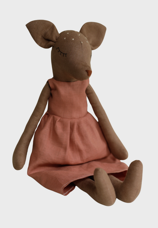 55 cm Deer in coral dress without antlers