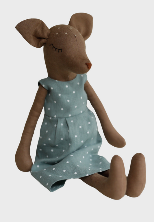 55 cm Deer in teal dress without antlers