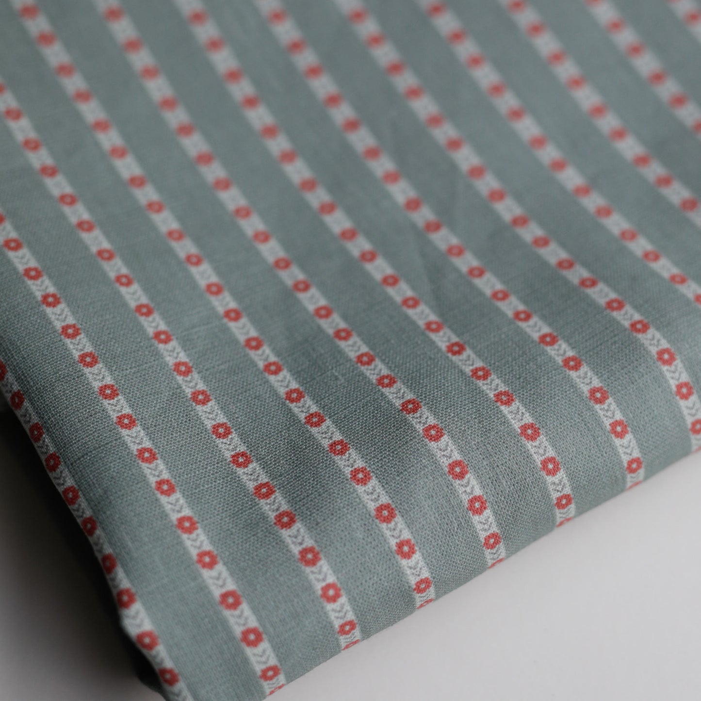 Vintage floral stripes 100% soft linen fabric