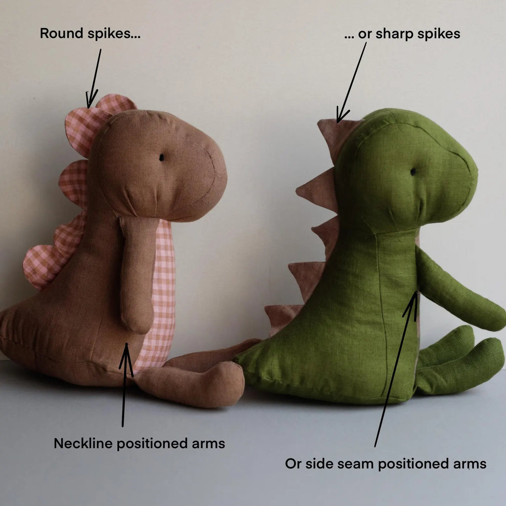 30 cm EFI Dinosaur PDF sewing pattern and tutorial