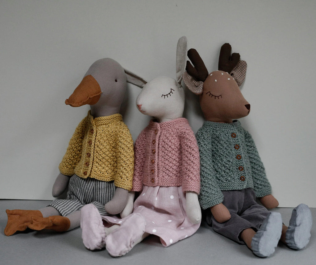 Knitted Cardigan Pattern PDF + Tutorial | Fits 55 cm EFI Friends Toys