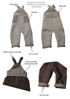 Dungarees Sewing Pattern PDF + Tutorial | Fits 55 cm & 30 cm EFI Friends Toys