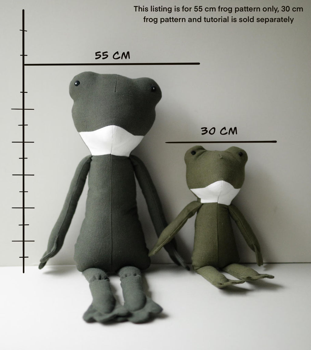 Frog & Toad Soft Toy Sewing Pattern PDF + Full Tutorial | EFI Friends | 55 cm Heirloom Toy