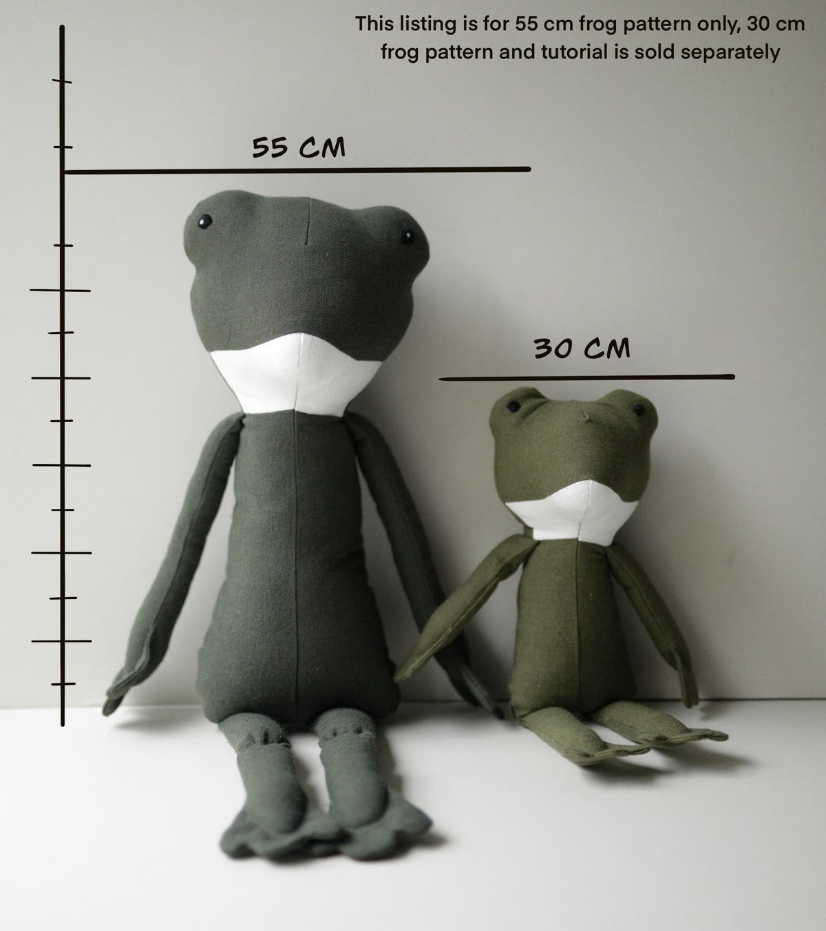 Frog & Toad Soft Toy Sewing Pattern PDF + Full Tutorial | EFI Friends | 55 cm Heirloom Toy