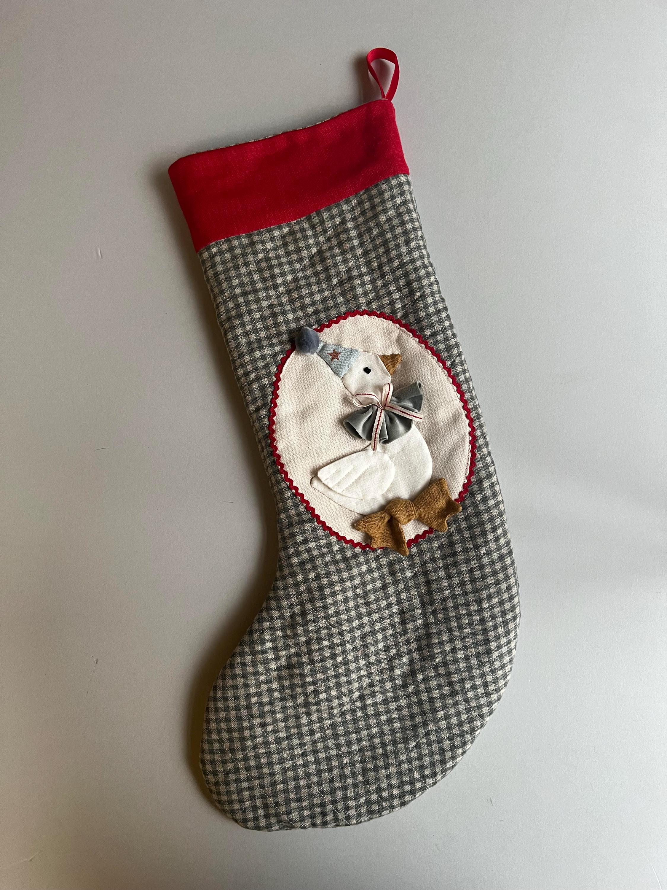 Stocking with Goose Applique sewing pattern and tutorial