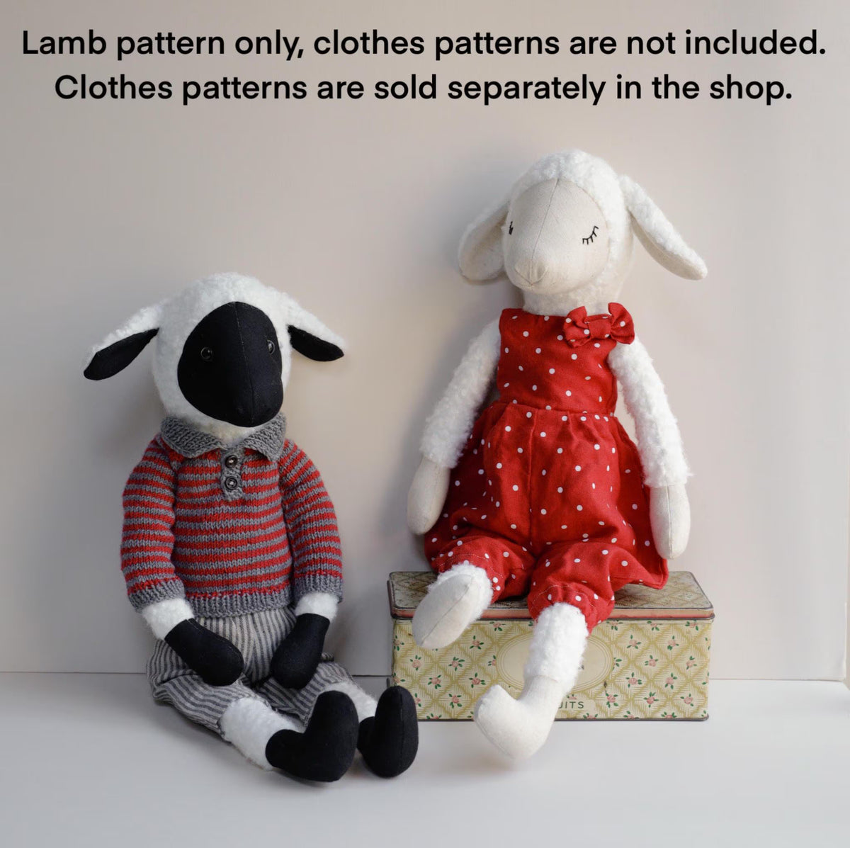 Lamb Soft Toy Sewing Pattern PDF + Full Tutorial | EFI Friends | 55 cm Heirloom Toy