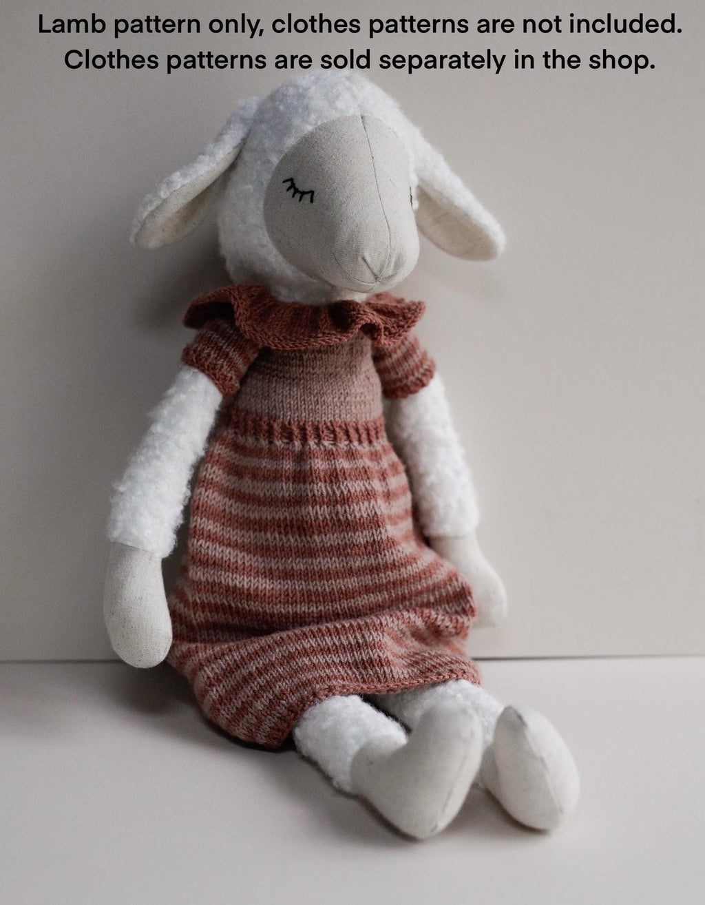 Lamb Soft Toy Sewing Pattern PDF + Full Tutorial | EFI Friends | 55 cm Heirloom Toy