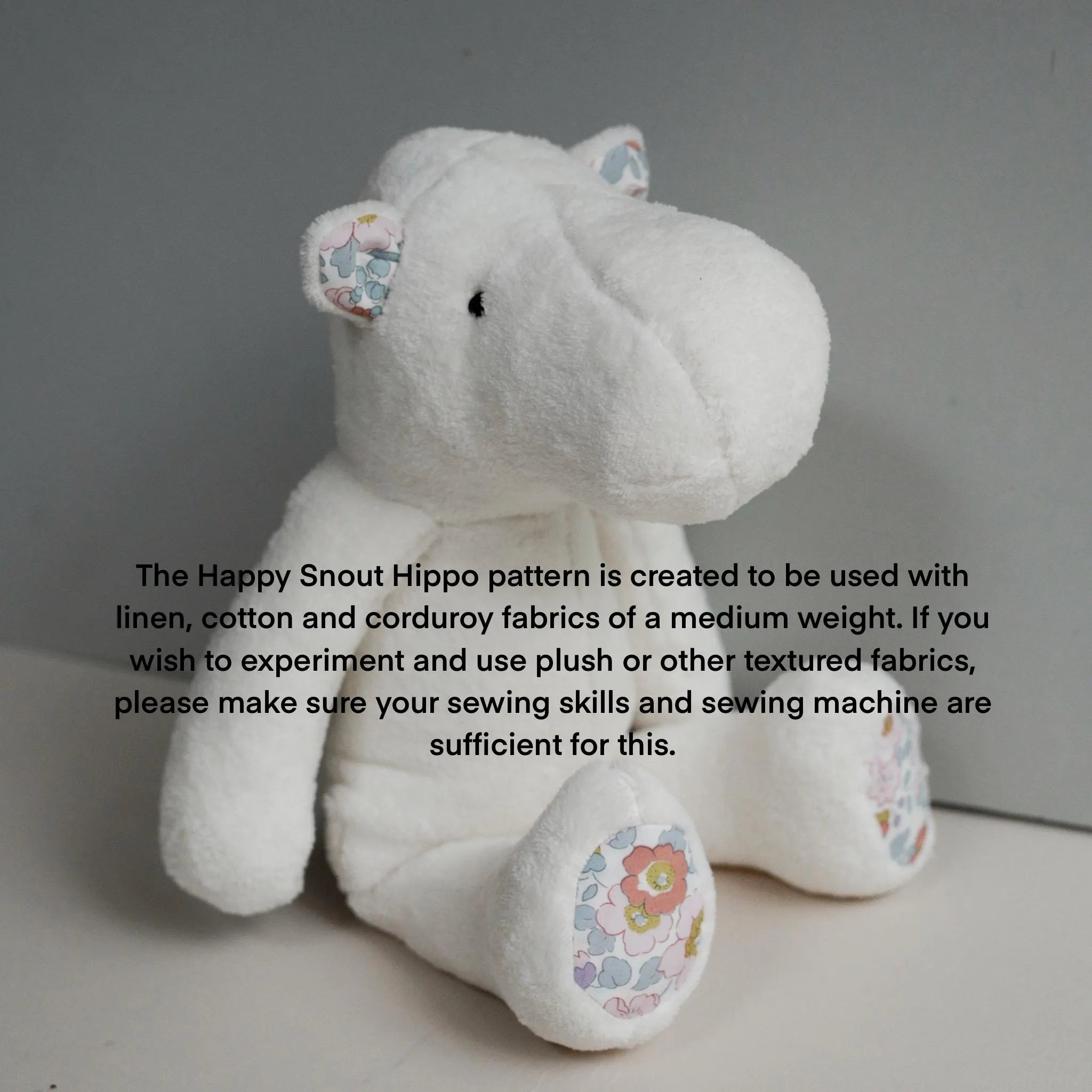 Happy Snout Hippo PDF Sewing Pattern (38 cm / 15")