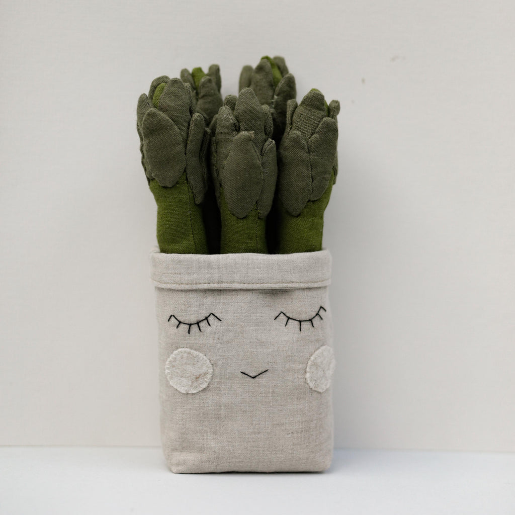 Asparagus in a bag soft toy Pretend Play PDF Sewing Pattern and Tutorial