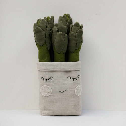 Asparagus in a bag soft toy Pretend Play PDF Sewing Pattern and Tutorial