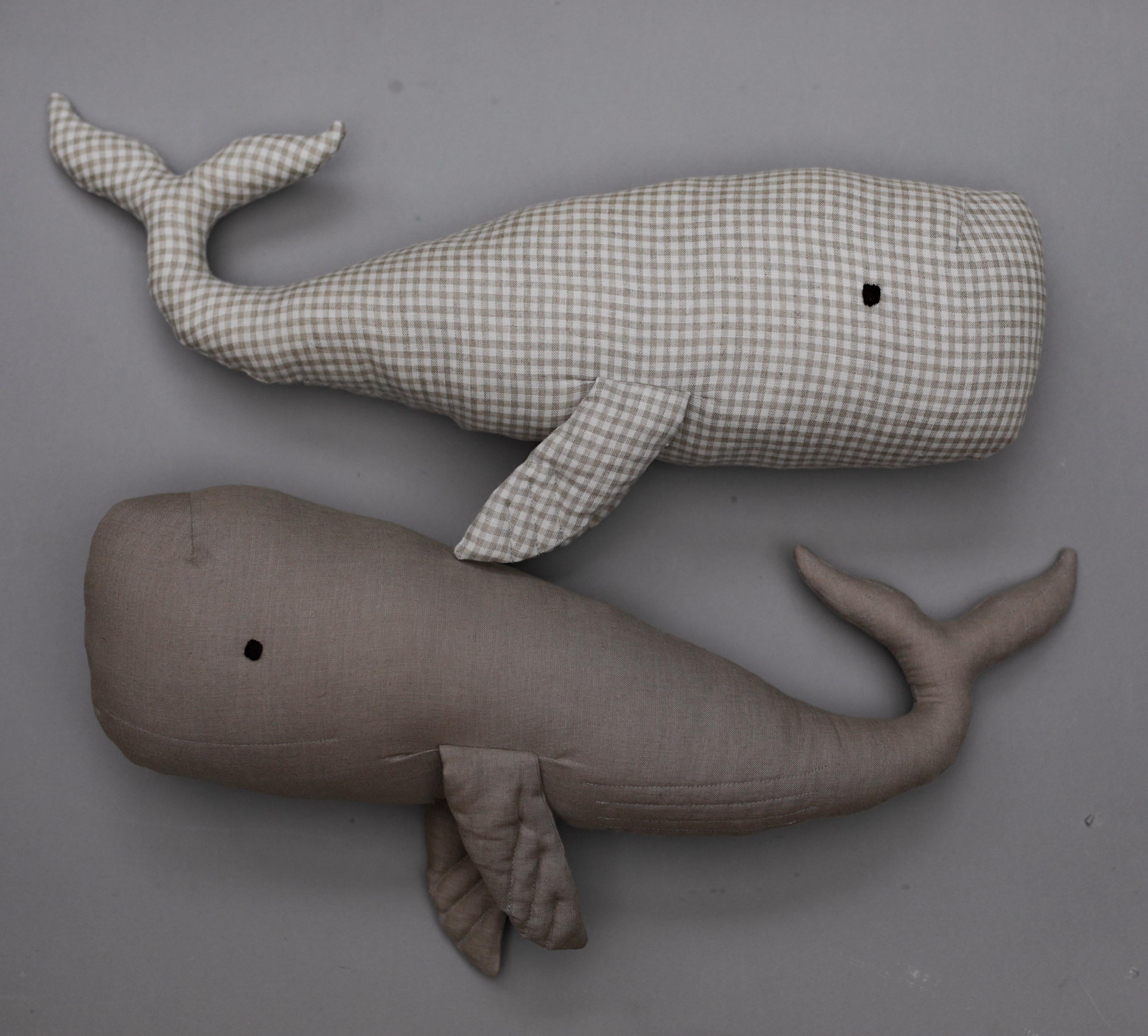 Snuggle the Whale soft toy children room décor cushion PDF pattern