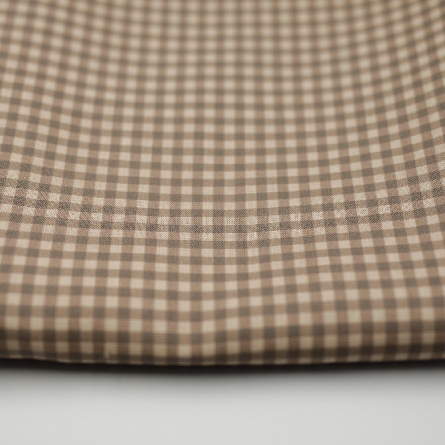 Mocha gingham 0.5 cm 100% linen fabric