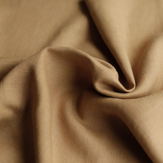 Light Ochre  100% Lithuanian linen softened fabric 2437