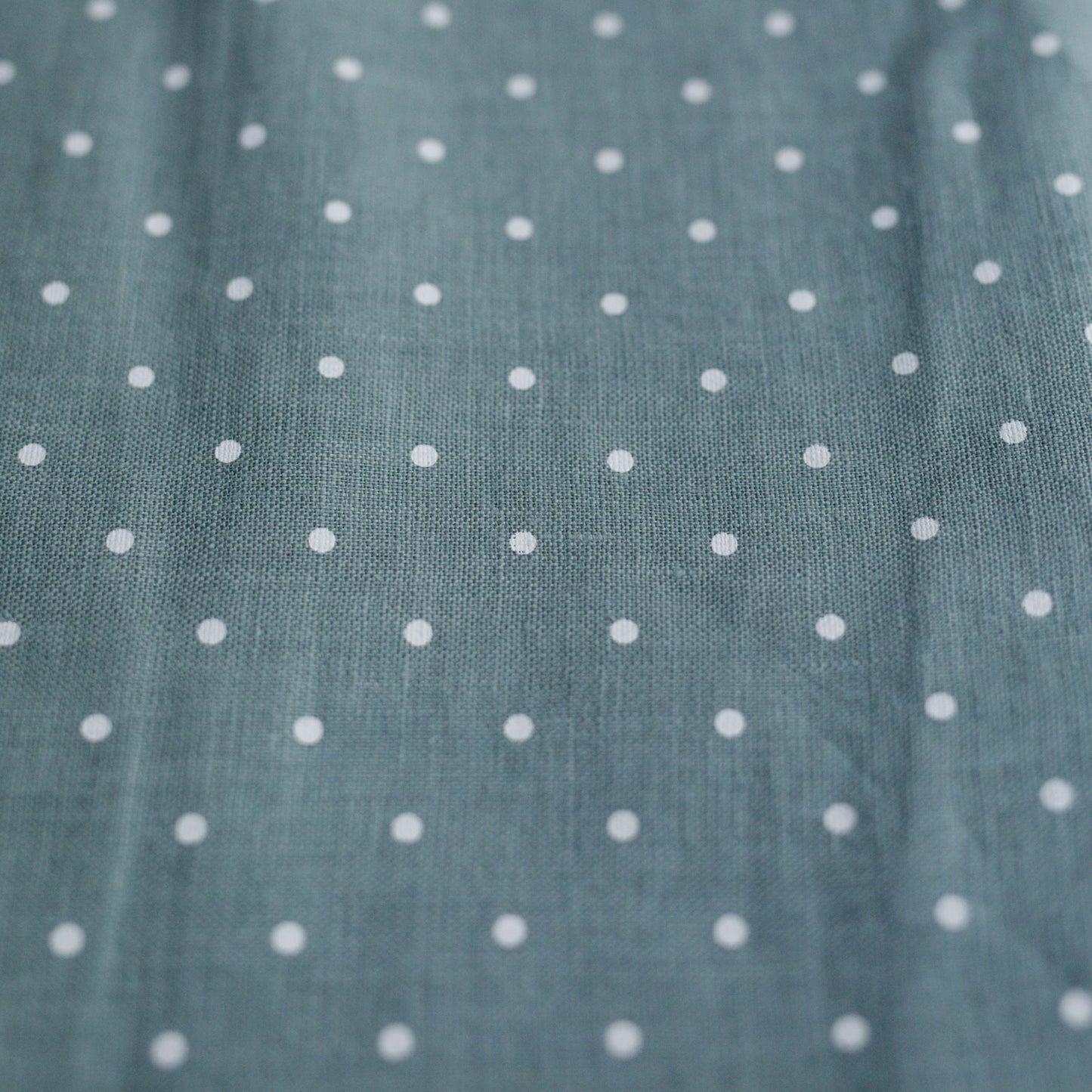 Polka dot on teal  100% Lithuanian linen softened fabric 2425